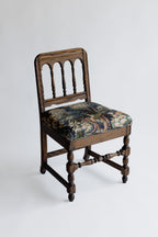 Refinished Vintage Tudor-Style Dining Chairs in Pindler Fabric (Set of 4)