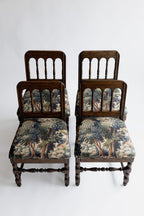 Refinished Vintage Tudor-Style Dining Chairs in Pindler Fabric (Set of 4)