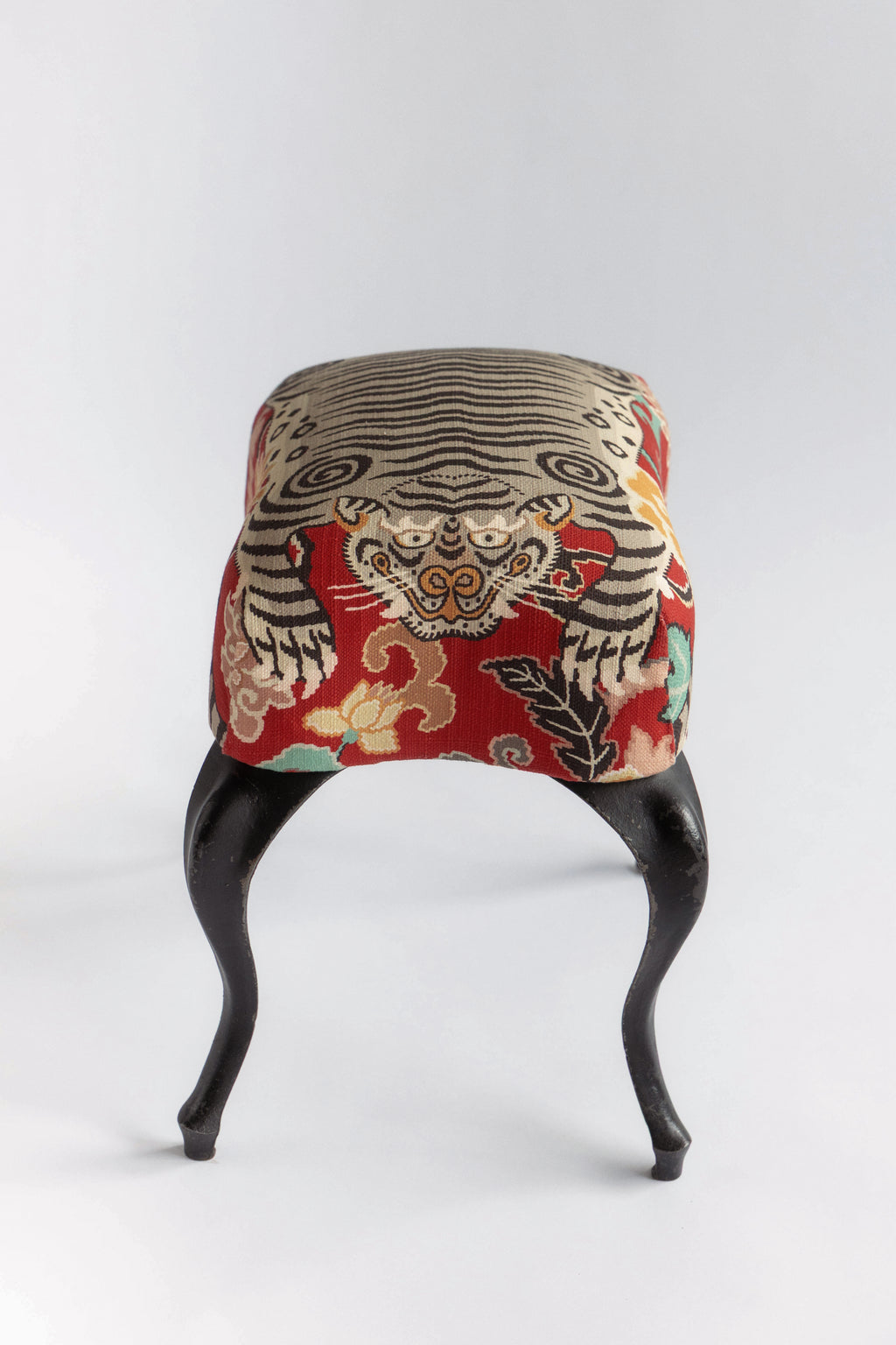 Vintage Upholstered Stool in Pindler Fabric